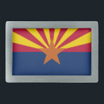 Boucle De Ceinture Rectangulaire Drapeau de l'État d'Arizona<br><div class="desc">Arizona State Flag possède treize rayons rouges et jaunes sur la moitié supérieure, et bleu sur la moitié inférieure, avec une étoile en cuivre au centre. Adopté le 27 février 1917. Cela semble bon sur n'importe quel produit et fait un excellent souvenir de voyage. ⭐ PERSONNALISEZ ce modèle avec vos...</div>
