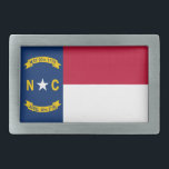 Boucle De Ceinture Rectangulaire Drapeau de l'État de Caroline du Nord<br><div class="desc">Drapeau de l'état de la Caroline du Nord patriotique.</div>
