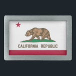 Boucle De Ceinture Rectangulaire Drapeau de l'ours de Californie : État de Cali Gol<br><div class="desc">Le drapeau de la République de Californie est un symbole de la république du drapeau de l'ours, qui a existé pendant 25 jours en 1846. Le drapeau est un design simple avec une seule étoile rouge sur un arrière - plan blanc. On dit que l'étoile représente l'état étoile solitaire, et...</div>