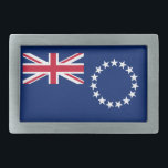 Boucle De Ceinture Rectangulaire Drapeau des Îles Cook<br><div class="desc">Drapeau patriotique des Îles Cook.</div>