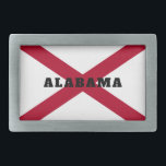 Boucle De Ceinture Rectangulaire Drapeau d'État de l'Alabama, États-Unis<br><div class="desc">Conception patriotique du drapeau de l'État de l'Alabama,  États-Unis d'Amérique. Customisez avec votre propre texte.</div>