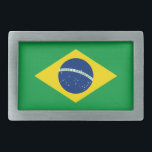 Boucle De Ceinture Rectangulaire Drapeau du Brésil patriotique<br><div class="desc">Le drapeau national du Brésil.</div>