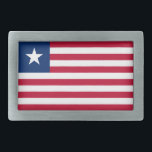 Boucle De Ceinture Rectangulaire Drapeau du Libéria<br><div class="desc">Drapeau patriotique du Liberia.</div>
