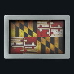 Boucle De Ceinture Rectangulaire Drapeau du Maryland<br><div class="desc">Drapeau du Maryland</div>