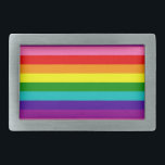 Boucle De Ceinture Rectangulaire Drapeau Gay pride Gilbert Baker Stripes arc-en-cie<br><div class="desc">Bandes de fierté,  y compris le rose original,  ce boulanger inclus; vous pouvez ajuster l'échelle,  le placement et la rotation de la bande</div>