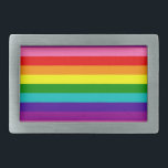 Boucle De Ceinture Rectangulaire Drapeau Gay pride Gilbert Baker Stripes arc-en-cie<br><div class="desc">Bandes de fierté,  y compris le rose original,  ce boulanger inclus; vous pouvez ajuster l'échelle,  le placement et la rotation de la bande</div>
