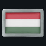 Boucle De Ceinture Rectangulaire Drapeau Hongrie<br><div class="desc">Drapeau patriotique de Hongrie.</div>