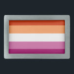Boucle De Ceinture Rectangulaire Drapeau lesbien<br><div class="desc">Chez nous,  tu trouveras une collection unique avec des motifs modernes,  cool et amusants de Lesbian Pride. Fouille dans notre diversité et trouve ta partie favorite !</div>