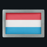 Boucle De Ceinture Rectangulaire Drapeau Luxembourg<br><div class="desc">Drapeau patriotique du Luxembourg.</div>