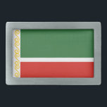 Boucle De Ceinture Rectangulaire Drapeau tchétchène<br><div class="desc">Drapeau patriotique de Tchétchénie.</div>