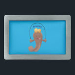 Boucle De Ceinture Rectangulaire Drôle sauter boudskipper poisson dessin animé<br><div class="desc">Un skipper amusant qui travaille avec une corde à sauter. Dessiné dans un style d'illustration de dessin humoristique idiot.</div>