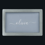 Boucle De Ceinture Rectangulaire Dusty Blue minimaliste moderne Monogramme élégant<br><div class="desc">Découvrez notre Dusty Blue Minimalist Modern Monogram Elegant Collection : Elevez votre style avec une sophistication sobre et un charme intemporel. Notre collection présente des motifs minimalistes dans une teinte bleu roux apaisante, rehaussée d'élégants monogrammes adaptés à votre goût personnel. De la papeterie raffinée aux accessoires polyvalents, chaque pièce de...</div>