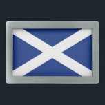 Boucle De Ceinture Rectangulaire Écosse<br><div class="desc">Ce dessin montre le drapeau de l'Ecosse,  le sautoir écossais,  en bleu patriotique et blanc.</div>