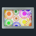 Boucle De Ceinture Rectangulaire Fleurs multicolores<br><div class="desc">Fleurs dans de nombreuses couleurs. Design coloré exclusif.</div>