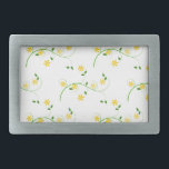 Boucle De Ceinture Rectangulaire Flore et Fleurs<br><div class="desc">3d fleuris et fleurs. Design jaune et vert.</div>