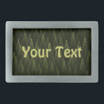 Boucle De Ceinture Rectangulaire Forêt de conifères fractale<br><div class="desc">Image fractale de tons verts ressemblant de près à une forêt de conifères. Ajoutez votre propre texte.</div>