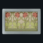 Boucle De Ceinture Rectangulaire Frieze Bordure Art Nouveau Floral<br><div class="desc">Art Nouveau Beaux Art Fond d'écran Motif - C'est la Frieze et frontière 1907-08 motif de papier peint par S.A. Maxwell & Co. Un beau jardin fleuri Art nouveau.</div>