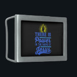 Boucle De Ceinture Rectangulaire Il y a le pouvoir au nom de Jésus<br><div class="desc">See the Collections in my Store for this design in many other Ladys and Men's Garments and other Stationery and Gift Items !</div>