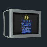 Boucle De Ceinture Rectangulaire Il y a le pouvoir au nom de Jésus<br><div class="desc">See the Collections in my Store for this design in many other Ladys and Men's Garments and other Stationery and Gift Items !</div>
