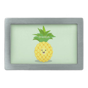 Boucle De Ceinture Rectangulaire Illustration d'ananas mignon