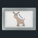 Boucle De Ceinture Rectangulaire Illustration d'âne miniature joyeux<br><div class="desc">Ce mignon âne est dessiné dans un style amusant de dessin animé pour la sottise de la ferme! Adorable plaisir à étiquette tous vos articles.</div>