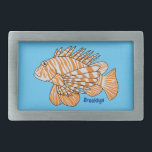 Boucle De Ceinture Rectangulaire Illustration de Happy lionfish<br><div class="desc">De la barrière tropicale. Un heureux poisson-Lion orange dessiné dans le style dessin animé.</div>