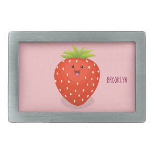 Boucle De Ceinture Rectangulaire Illustration de la fraise Cute kawaii