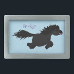 Boucle De Ceinture Rectangulaire Illustration d'un poney de Shetland mignon<br><div class="desc">Ce mignon poney des Shetland,  qui tourne,  est dessiné dans un style d'illustration de dessin animé adorable. Beaucoup de plaisir de la ferme des îles!</div>
