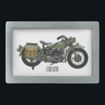 Boucle De Ceinture Rectangulaire Illustration d'une moto de croiseur militaire<br><div class="desc">Illustration d'une moto de croiseur militaire</div>