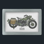 Boucle De Ceinture Rectangulaire Illustration d'une moto de croiseur militaire<br><div class="desc">Illustration d'une moto de croiseur militaire</div>