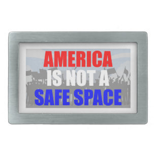 Boucle De Ceinture Rectangulaire L'Amérique n'est pas un espace sûr