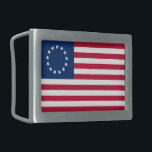 Boucle De Ceinture Rectangulaire Le Cercle des étoiles, drapeau américain par Betsy<br><div class="desc">Le Cercle des étoiles : L'année était 1776, et les colonies étaient sur le point de déclarer leur indépendance de la Grande-Bretagne. Un comité a été formé pour concevoir un drapeau qui représenterait la nouvelle nation, et ils ont cherché à obtenir l'aide d'une couturière qualifiée appelée Betsy Ross. - Ross...</div>