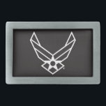 Boucle De Ceinture Rectangulaire Logo de l'armée de l'air américaine - Noir<br><div class="desc">Cette conception présente le logo officiel de l'armée de l'air des États-Unis affiché sur un arrière - plan bleu en gras. Représentant la fierté,  l’honneur et la tradition,  il s’agit d’un hommage intemporel au service et au dévouement de la United States Air Force.</div>