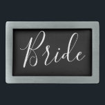 Boucle De Ceinture Rectangulaire Modifier la police - Bride personnalisée<br><div class="desc">Modifier la police - Cadeaux de mariées personnalisés</div>