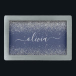 Boucle De Ceinture Rectangulaire Monogramme à Parties scintillant étincelante en ar<br><div class="desc">Parties scintillant à étincelles bleu marine et argent Script Monogramme Nom Boucle de ceinture. Cela rend la graduation parfaite, doux 16 16ème, 18ème, 21ème, 30ème, 40ème, 50ème, 60ème, 70ème, 80ème, 90ème, 100ème anniversaire, mariage, douche nuptiale, anniversaire, baby shower ou cadeau de fête de bachelorette pour quelqu'un qui aime les styles...</div>