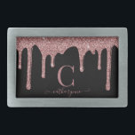 Boucle De Ceinture Rectangulaire Monogramme rose Gold Sparkle Drivers sur noir<br><div class="desc">Chic Rose Gold Sparkle Parties scintillant dérive Monogram sur un chic Black Belt Buckle. Le luxe vous envahit et vous devriez le montrer ! Facile à customiser avec votre propre nom et vos détails. Veuillez nous contacter à cedarandstring@gmail.com si vous avez besoin d'aide pour la conception ou les produits correspondants....</div>