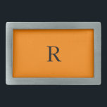 Boucle De Ceinture Rectangulaire Monogrammes Initiales Nom Orange Lumineux Black Tr<br><div class="desc">Conception initiale monographique avec arrière - plan de couleur orange vif et textes en couleur noire. Vous pouvez changer les deux couleurs si vous le souhaitez.</div>