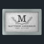Boucle De Ceinture Rectangulaire Motif de balle de golf personnalisé Nom Monogramme<br><div class="desc">L'âge monogramme personnalisé du motif de golf peut être un excellent design pour vous et peut être un cadeau pour votre ami golfeur,  les membres de votre famille ou d'autres personnes.</div>