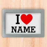 Boucle De Ceinture Rectangulaire Nom du coeur<br><div class="desc">Inscrivez votre nom ou votre texte sur le nom Section.</div>