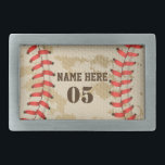 Boucle De Ceinture Rectangulaire Numéro de base-ball Vintage personnalisé Rétro<br><div class="desc">Personnalisé vintage nom de baseball numéro design rétro peut être bon pour vous si vous aimez Baseball. Ou cela pourrait être un grand cadeau pour ceux qui aiment le baseball.</div>