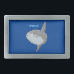 Boucle De Ceinture Rectangulaire Oiseau de mer mola mola mignonne caricature<br><div class="desc">Le plus grand poisson osseux du monde - le poisson soleil de l'océan ou Mola mola dans le style de dessin animé mignon.</div>