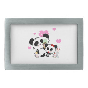 Boucle De Ceinture Rectangulaire pandas "ours de panda" "bébé de panda bear" "kawai