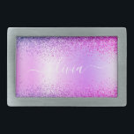 Boucle De Ceinture Rectangulaire Parties scintillant violet Métal Monogramme Nom Mo<br><div class="desc">Purple Faux Foil Métallic Sparkle Parties scintillant Brossé Métal Monogramme Nom Ceinture Boucle. Cela rend la graduation parfaite, doux 16 16ème, 18ème, 21ème, 30ème, 40ème, 50ème, 60ème, 70ème, 80ème, 90ème, 100ème anniversaire, mariage, douche nuptiale, anniversaire, baby shower ou cadeau de fête de bachelorette pour quelqu'un qui aime les styles glam...</div>