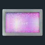 Boucle De Ceinture Rectangulaire Parties scintillant violet Métal Monogramme Nom Mo<br><div class="desc">Purple Faux Foil Métallic Sparkle Parties scintillant Brossé Métal Monogramme Nom Ceinture Boucle. Cela rend la graduation parfaite, doux 16 16ème, 18ème, 21ème, 30ème, 40ème, 50ème, 60ème, 70ème, 80ème, 90ème, 100ème anniversaire, mariage, douche nuptiale, anniversaire, baby shower ou cadeau de fête de bachelorette pour quelqu'un qui aime les styles glam...</div>