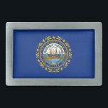 Boucle De Ceinture Rectangulaire Pavillon d'État du New Hampshire<br><div class="desc">Le drapeau de l'état du New Hampshire patriotique.</div>