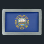 Boucle De Ceinture Rectangulaire Pavillon d'État du New Hampshire<br><div class="desc">Le drapeau de l'état du New Hampshire patriotique.</div>