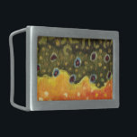 Boucle De Ceinture Rectangulaire Pêche à la truite<br><div class="desc">Les belles couleurs et motif de la peau d'une omble de fontaine, salvelinus fontinalis fontinalis. Pour tout pêcheur ou ichtyologue familier avec ce poisson sauvage magnifique, il n'est pas nécessaire de donner une forme pour l'identifier. Cet art de la truite est tiré d'une peinture originale d'aquarelle réalisée par Doug Shultz...</div>