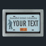 Boucle De Ceinture Rectangulaire Plaque de licence Sasquatch de la Colombie-Britann<br><div class="desc">La silhouette foncée de Sasquatch (Bigfoot) sur une plaque vierge de la Colombie-Britannique. Ajoutez votre propre texte. Contactez-moi pour des demandes spéciales. Plaques d'immatriculation pour d'autres États et autres entités (provinces canadiennes, pays étrangers) sur demande. Si vous vivez ou voyagez dans les régions rurales du nord-ouest du Pacifique, vous pouvez...</div>