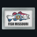 Boucle De Ceinture Rectangulaire Poisson Missouri<br><div class="desc">Lac de Table Rock,  Lac de l'Ozarks. Ce n'est que le début. Le Missouri a de la pêche de classe mondiale tout autour. Montrez votre amour de la pêche dans l'état Show Me !</div>