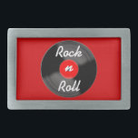 Boucle De Ceinture Rectangulaire Red Retro Record Belt Buckle<br><div class="desc">Le design est d'art original.</div>